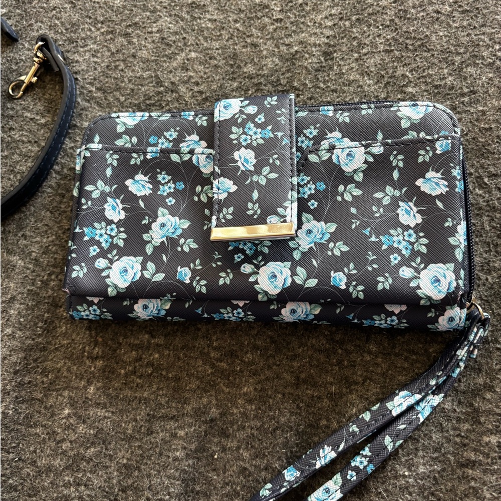 Floral Navy Women's Clutch/ Wallet
